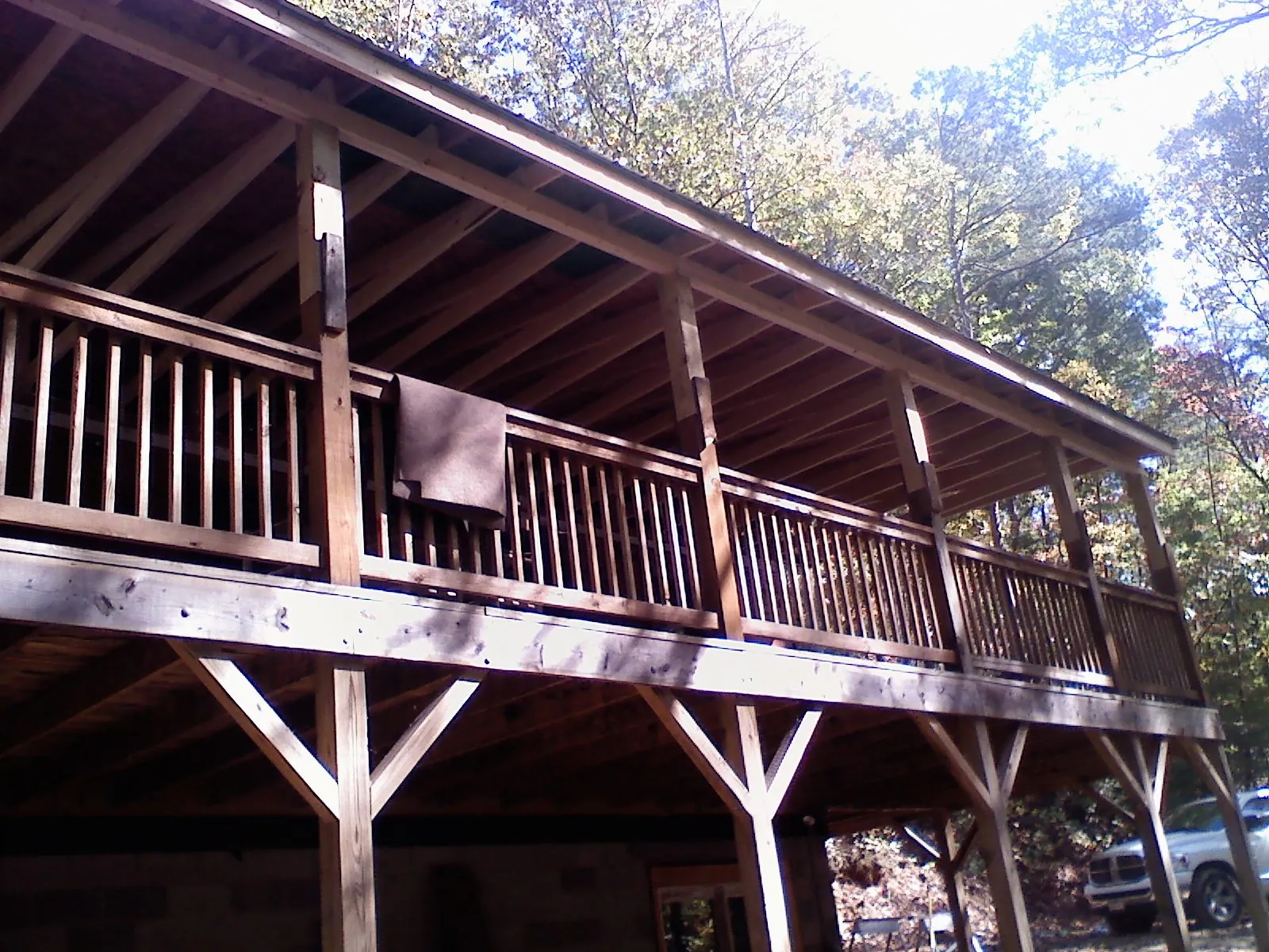 Timber framing under a new elevated porch and deck — Roof Leak Repair in Bagley by Roofing Brothers